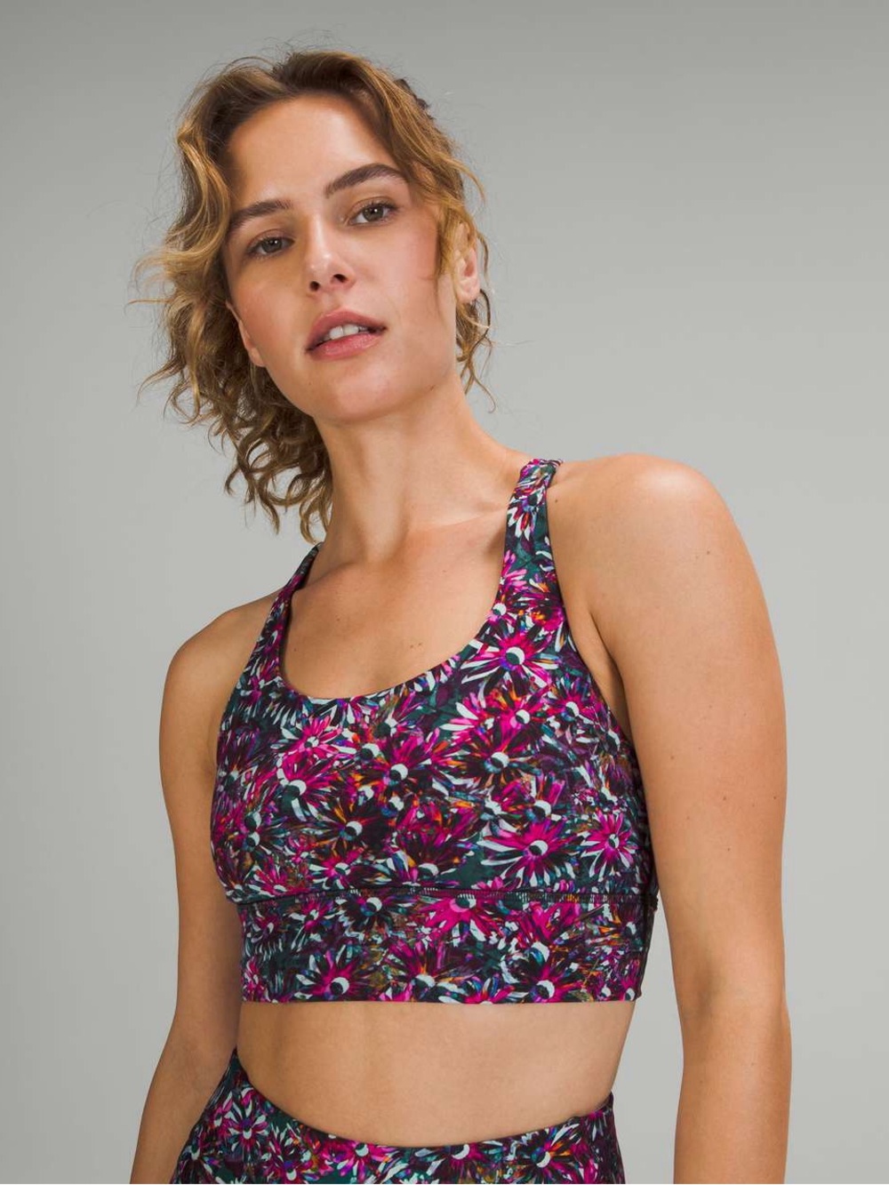 Lululemon Energy Longline Bra in the "Floral Electric Multi" Luxstreme 4